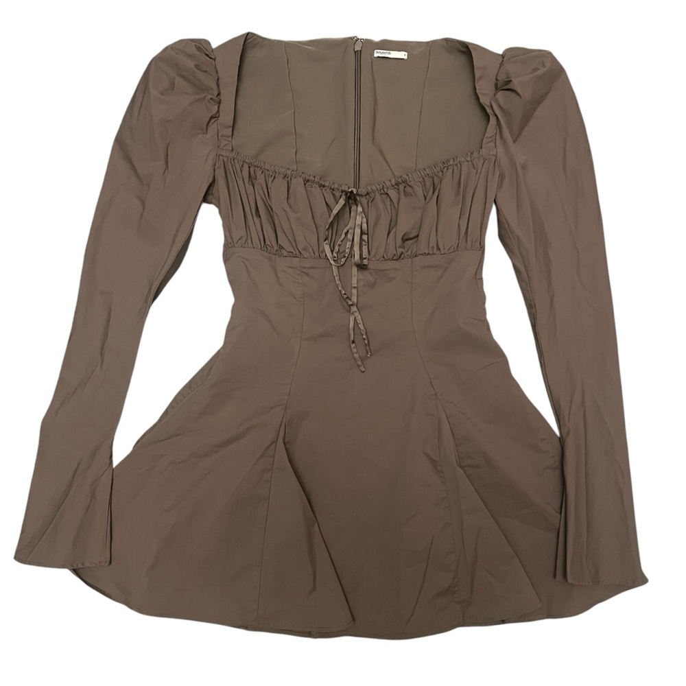 House of CB Carlina Mocha Long Sleeve Mini Dress - Picture 2 of 8